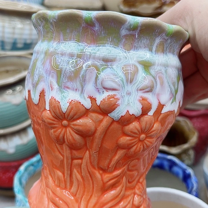 多肉绿植陶瓷花盆9.9包邮，有孔