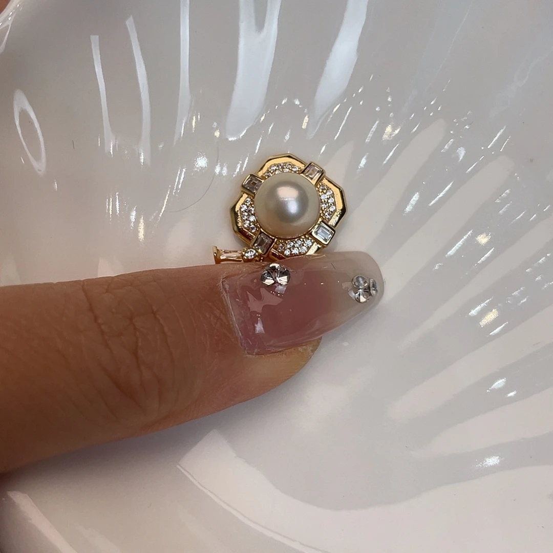 银S925镶嵌海水珍珠吊坠(不含链)