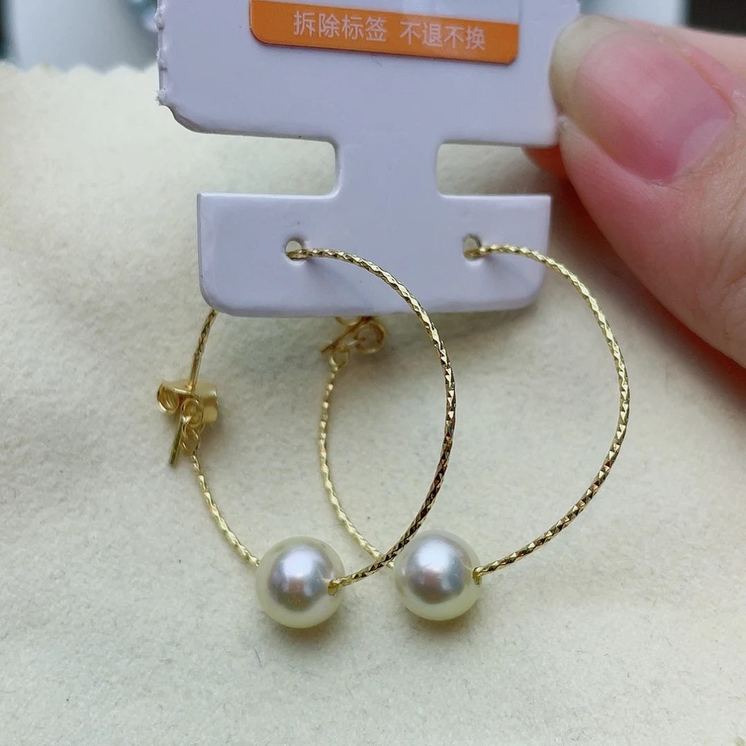 银S925镶嵌耳饰海水珍珠w53