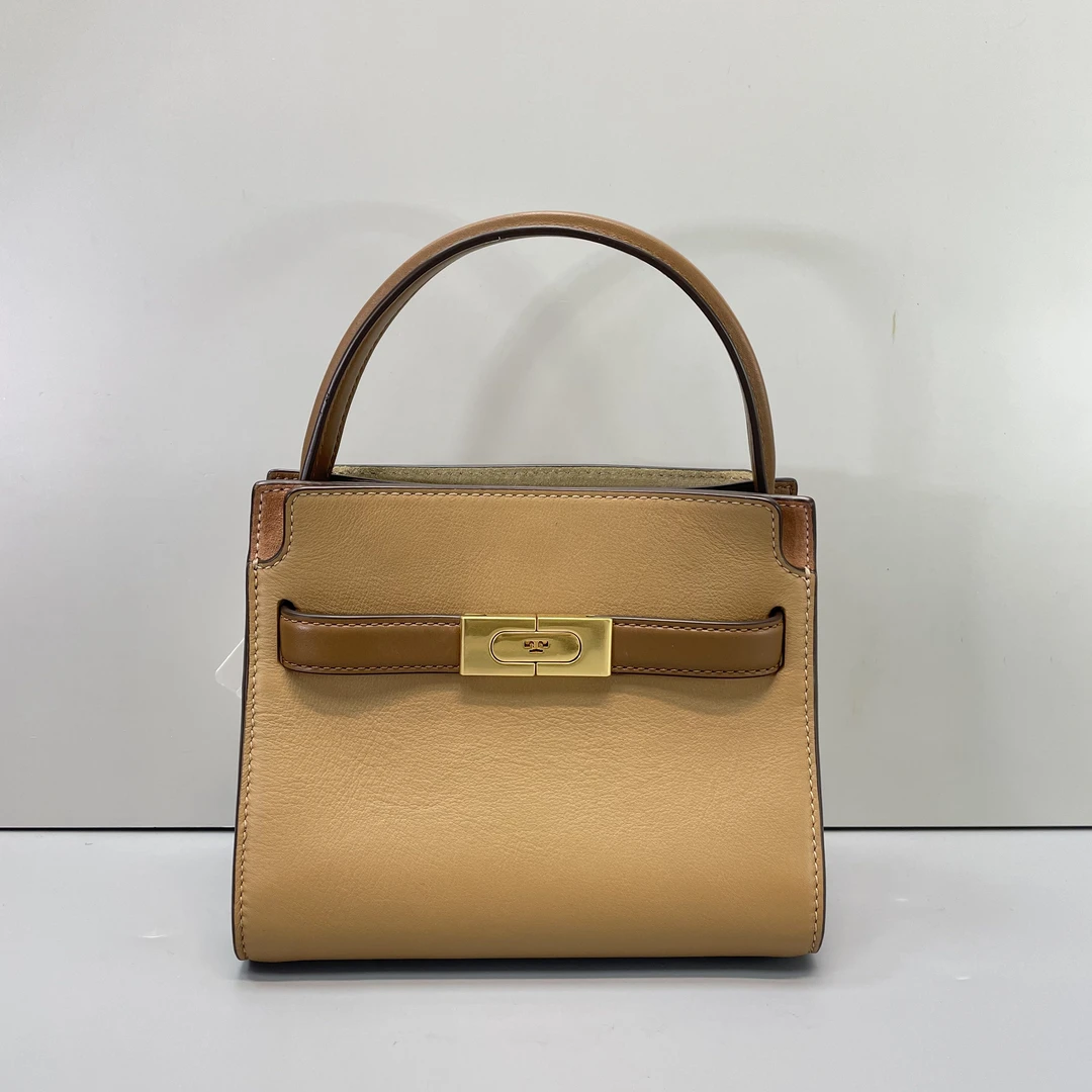 95新 TORY BURCH/汤丽柏琦 媚姐/棕色迷你手提包19X16X9cmG021202