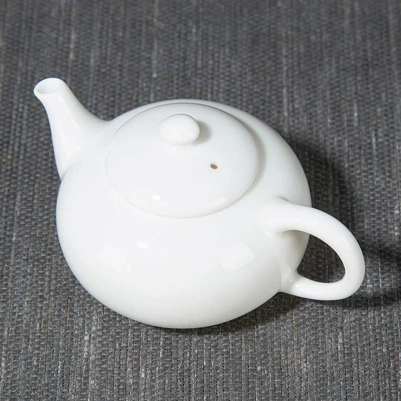 A4德化白瓷羊脂玉西施壶陶瓷功夫茶壶过滤泡茶器家用办公创意茶壶