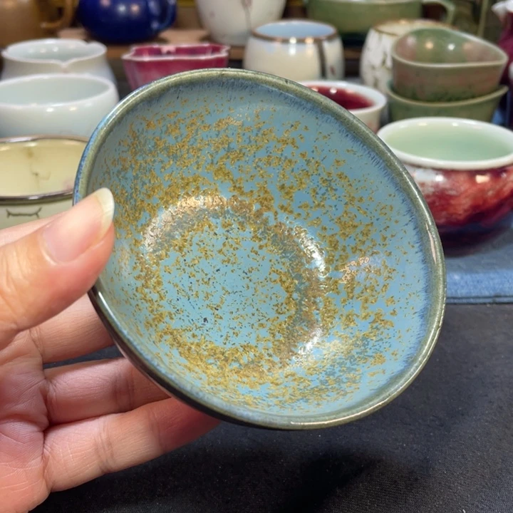 摆件钧瓷碳烧斗笠碗