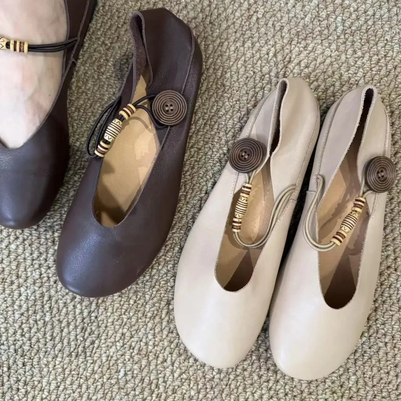826-2-百搭低跟夏季浅口搭扣圆头单鞋休闲皮鞋时尚平底鞋