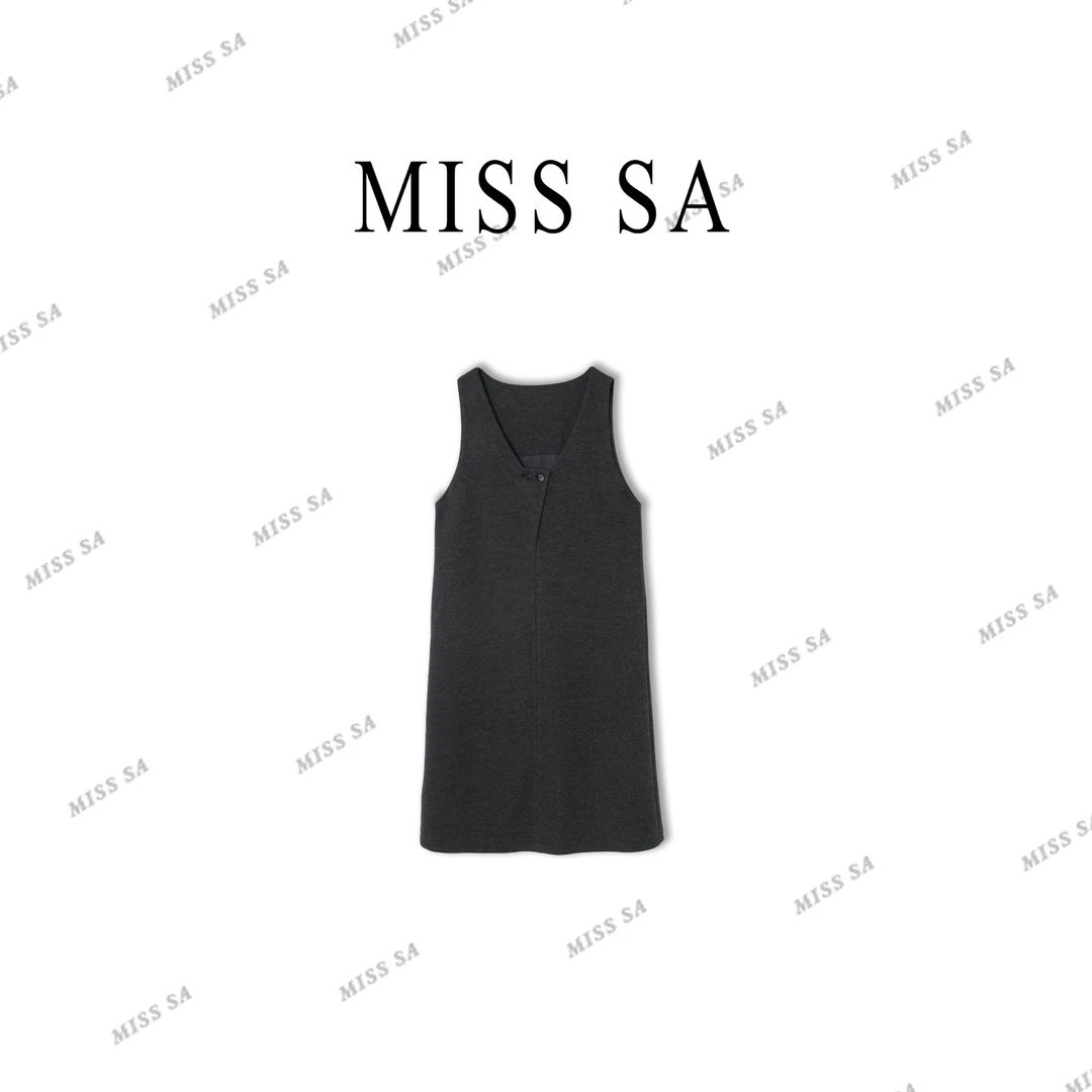 MISS SA 秋季新款女时尚显瘦休闲气质极简背心裙 25099560