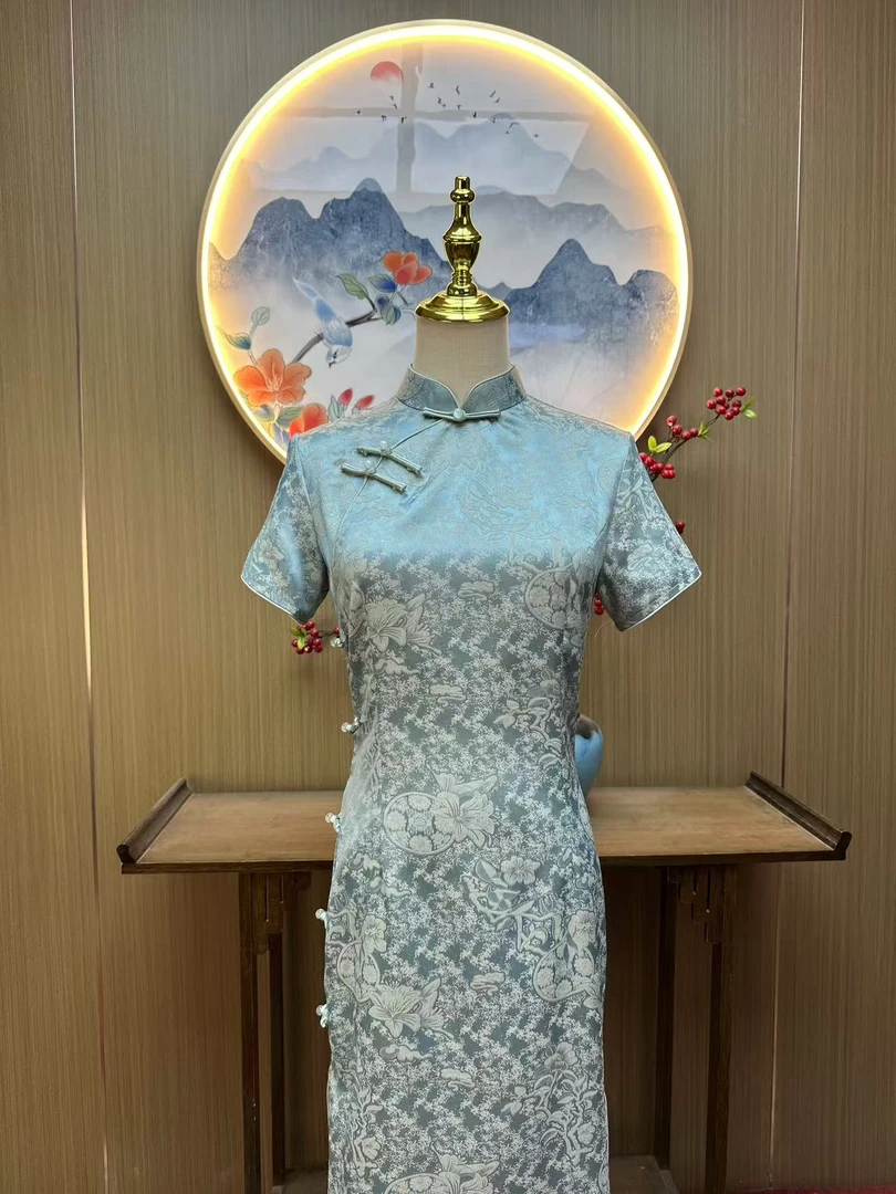 玉盘 日常气质文艺国风复古优雅长款旗袍