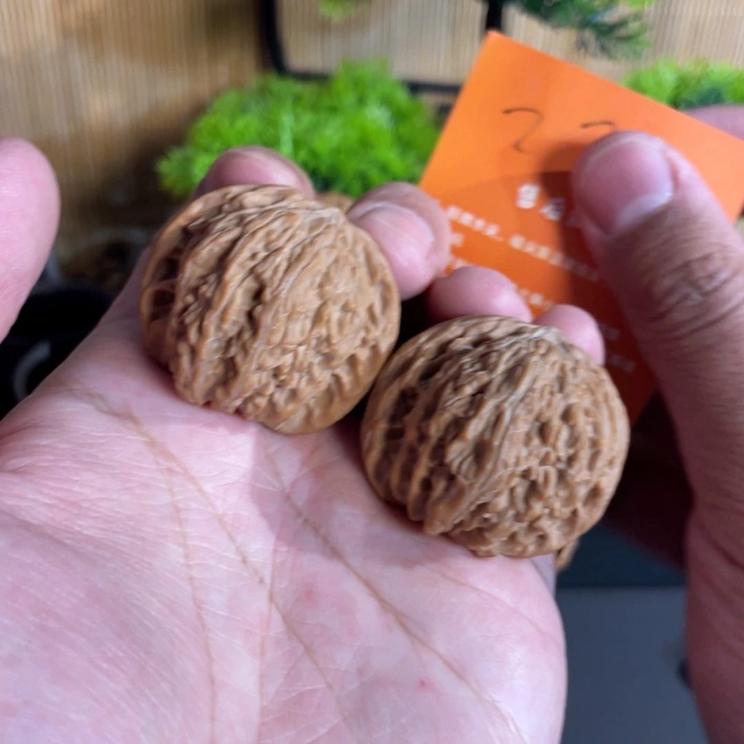 吊坠文玩核桃39山地磨盘全品红皮277