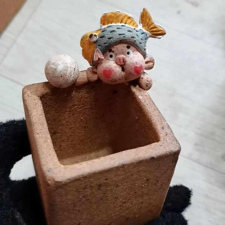 陶馥*炻陶微瑕方盆一个