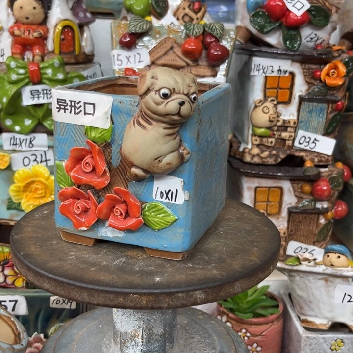 紫砂花盆粗陶材质多肉花盆