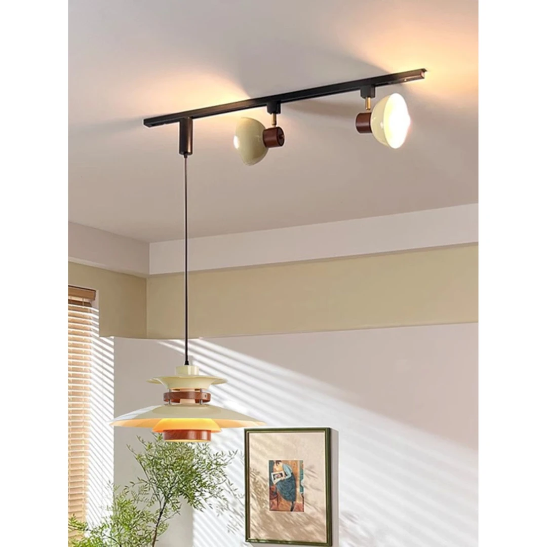 侘寂复古风可移位轨道射灯新款中古风餐厅吧台岛台服装店商用吊灯