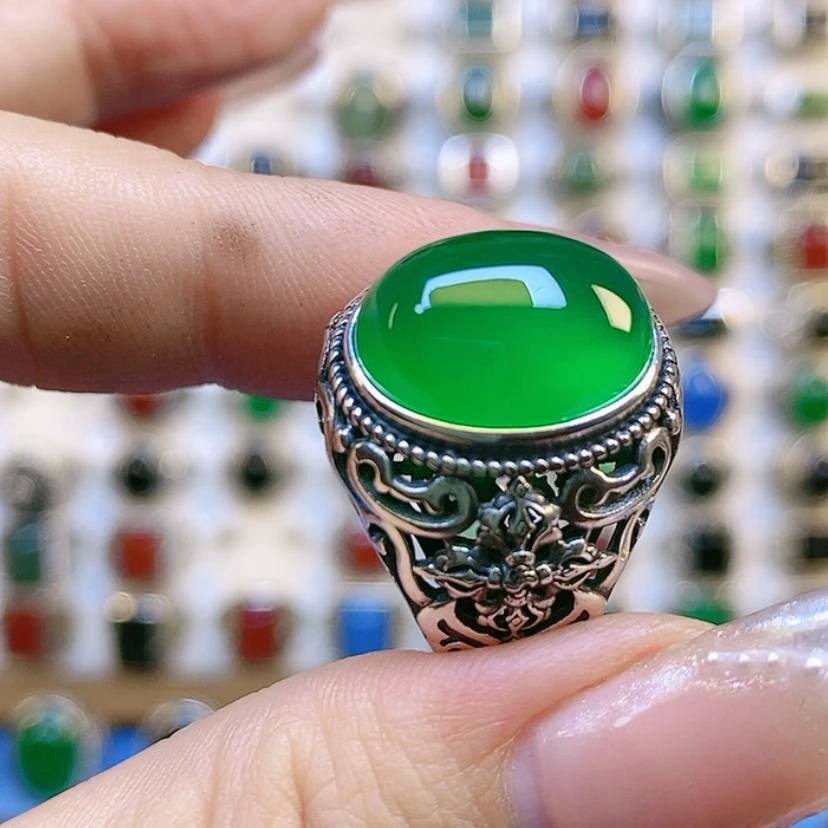 【闪购商品】玛瑙/玉髓戒指银S925镶嵌