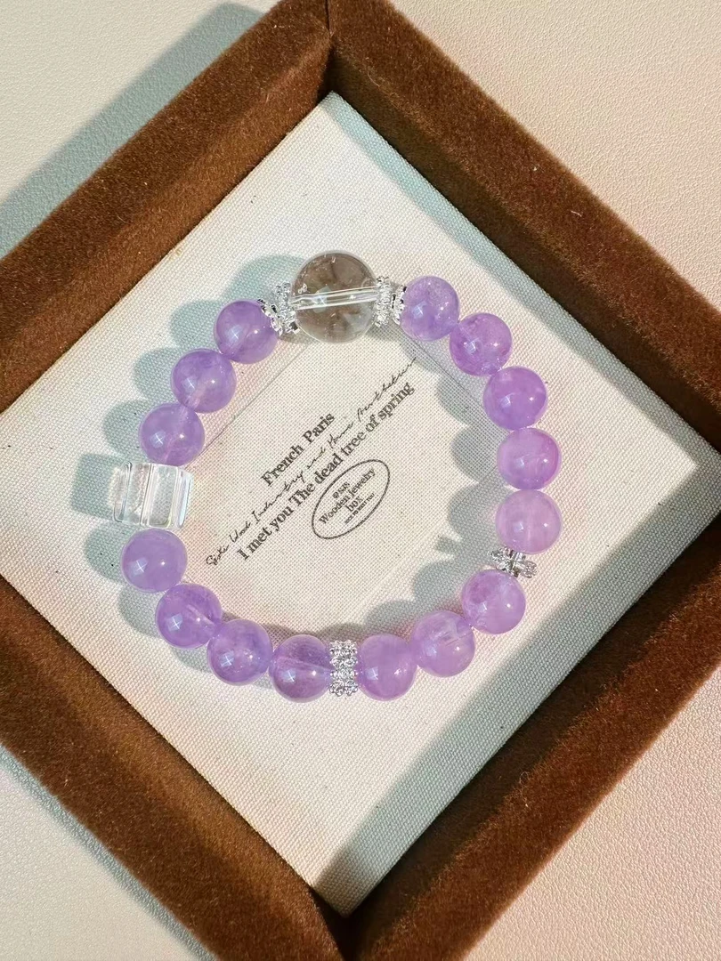紫色手串天然水晶水晶手串水晶时尚百搭单圈手饰