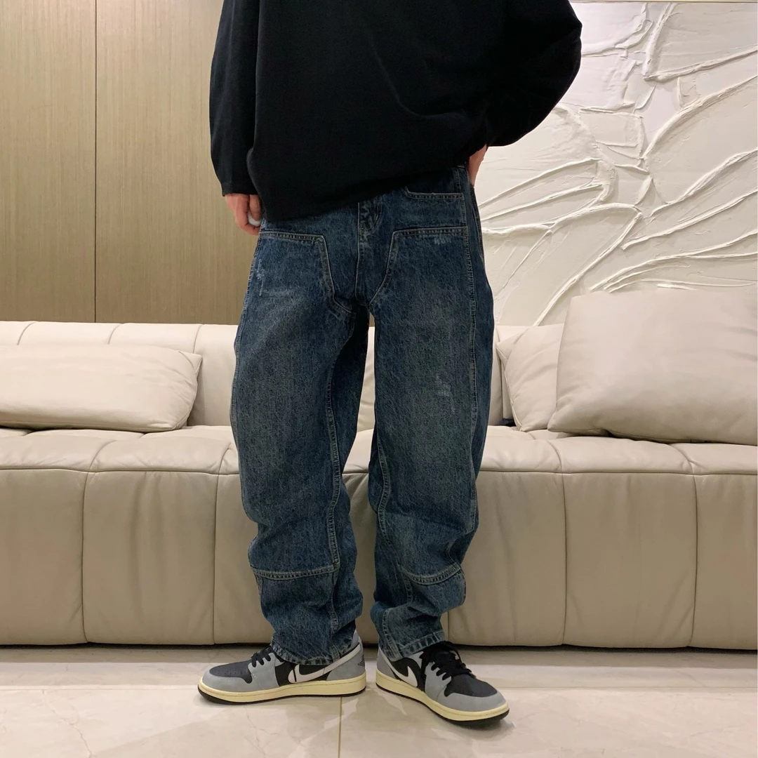 【JYEPRINCE李素景】秋季新品男士立体剪裁宽松男裤直筒时尚牛仔裤