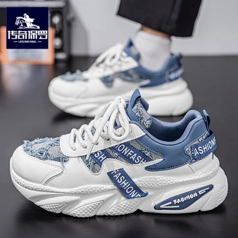 传奇保罗正版高帮男鞋2025冬季运动休闲厚底增高防滑篮球老爹潮鞋