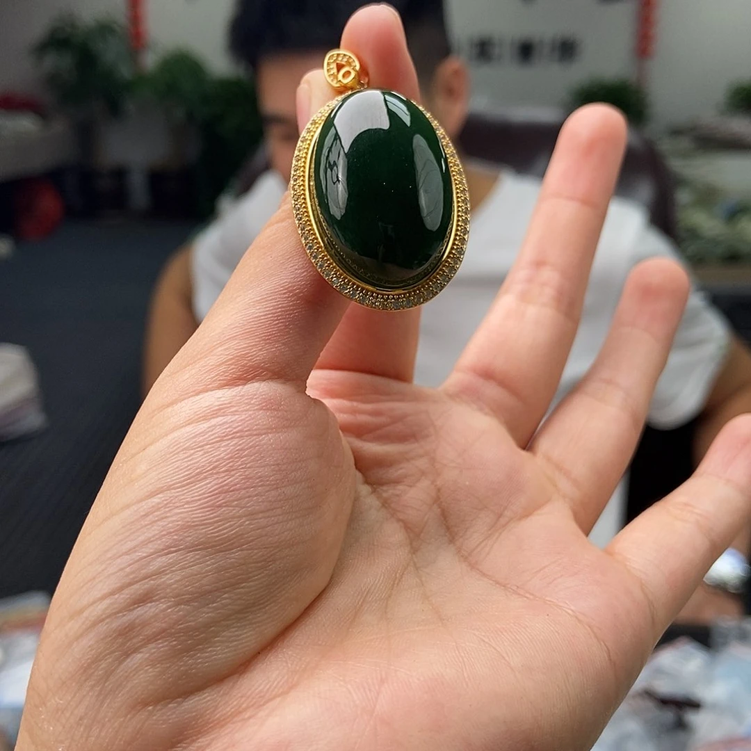 和田玉银S925镶嵌颈饰颜色多样性发拍一发一