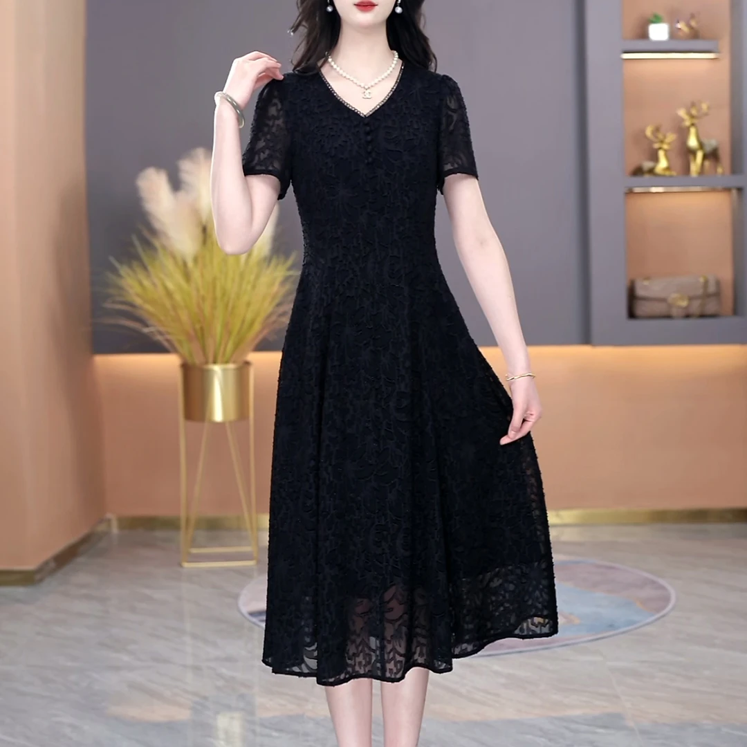 春夏新款百搭气质时尚中长款连衣裙【217#】