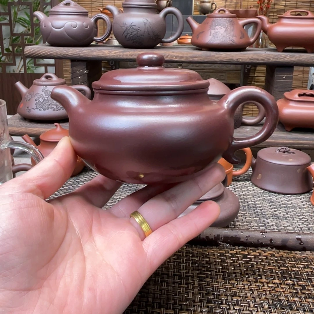 紫砂茶壶X*秀宜兴原矿紫砂手工制240