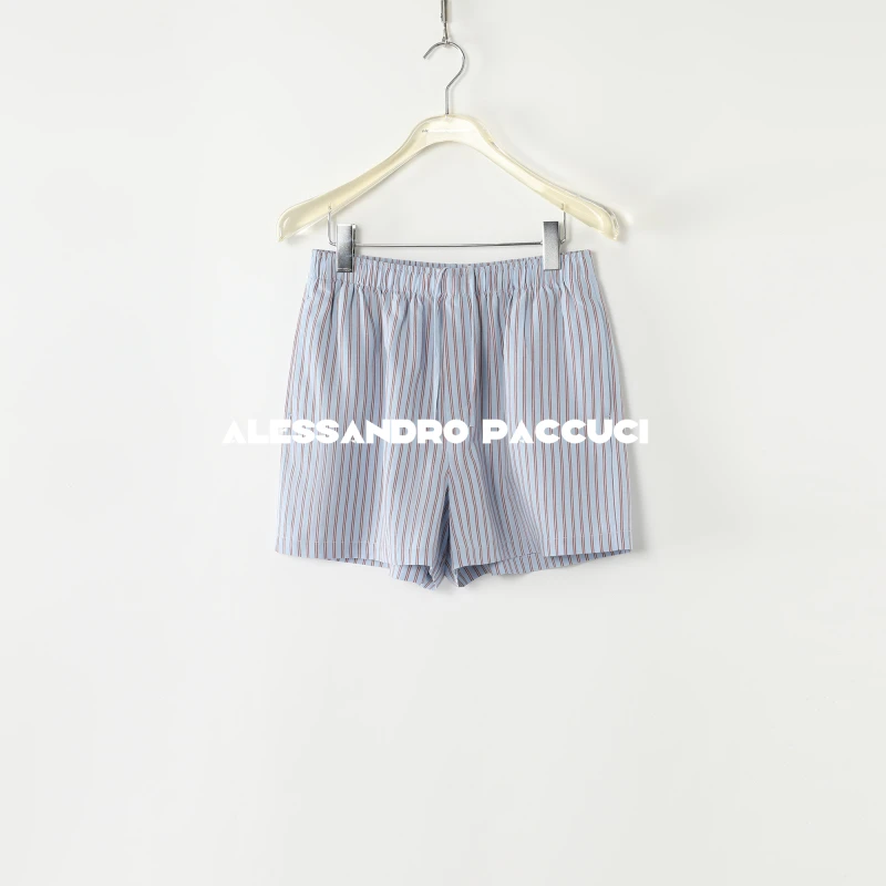 AP洛哥52057KD【黑标系列】意大利MARINI亚麻间色条纹松紧腰短裤 夏