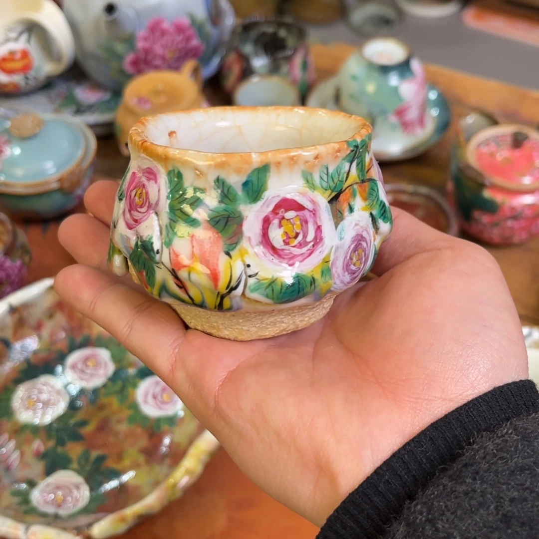 柴烧手工手绘陶瓷