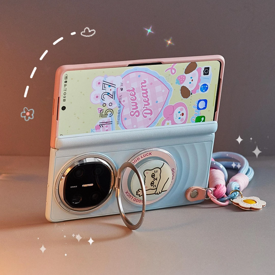 适用华为matex6手机壳X6典藏版蓝粉拼色磁吸波漾保护壳带镜头支架