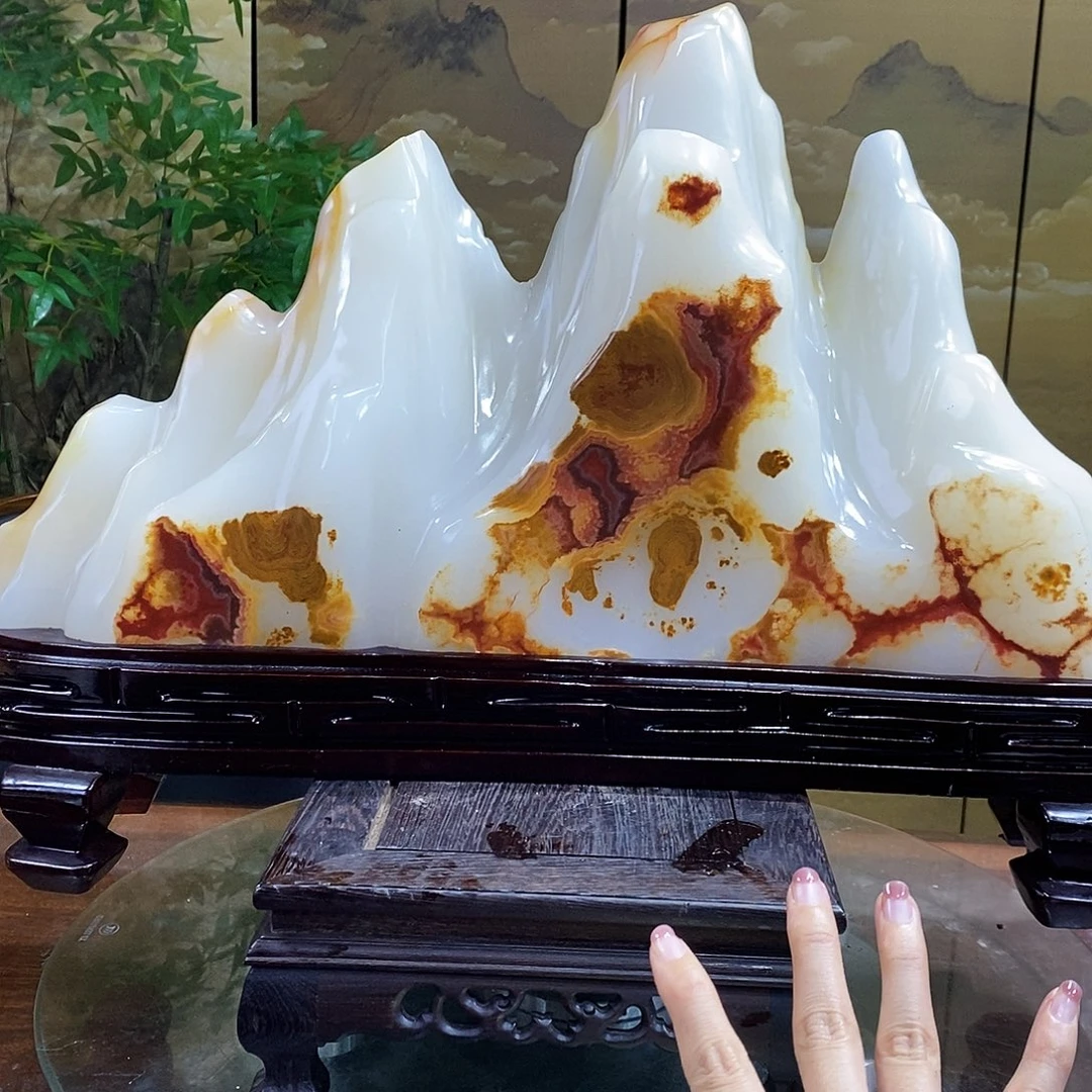 石材山水画作品摆件