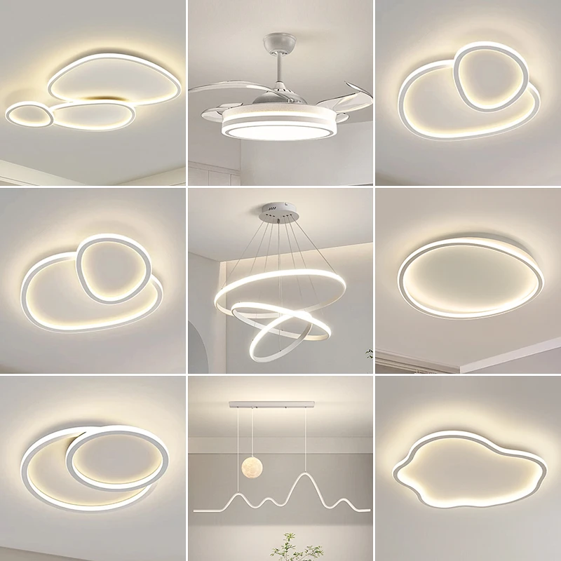 中山客厅主灯鹅卵石吸顶灯现代简约云朵灯2025年新款灯具全屋套餐