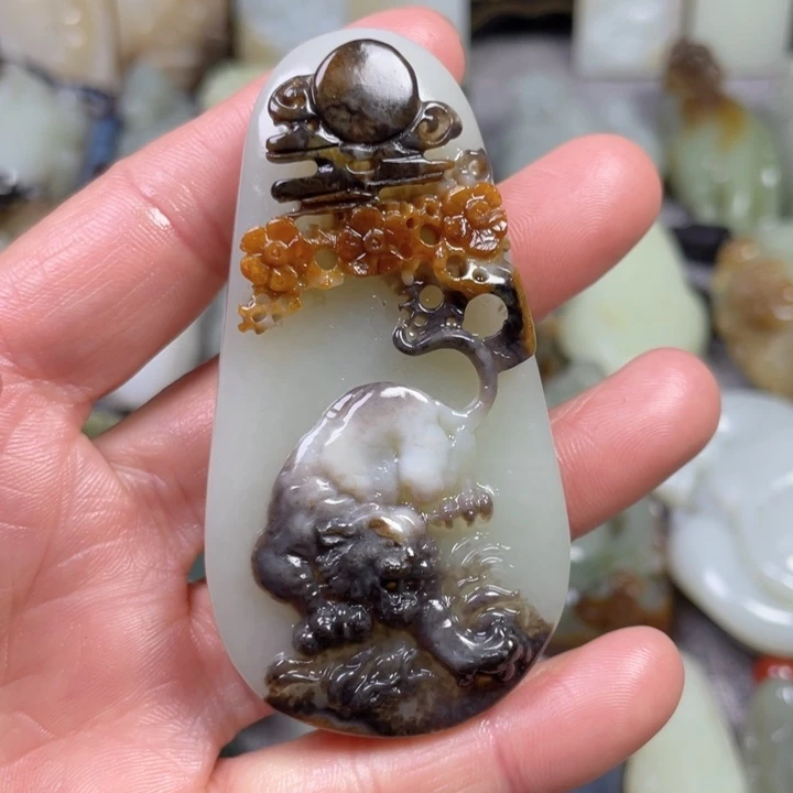 和田玉未镶嵌挂件