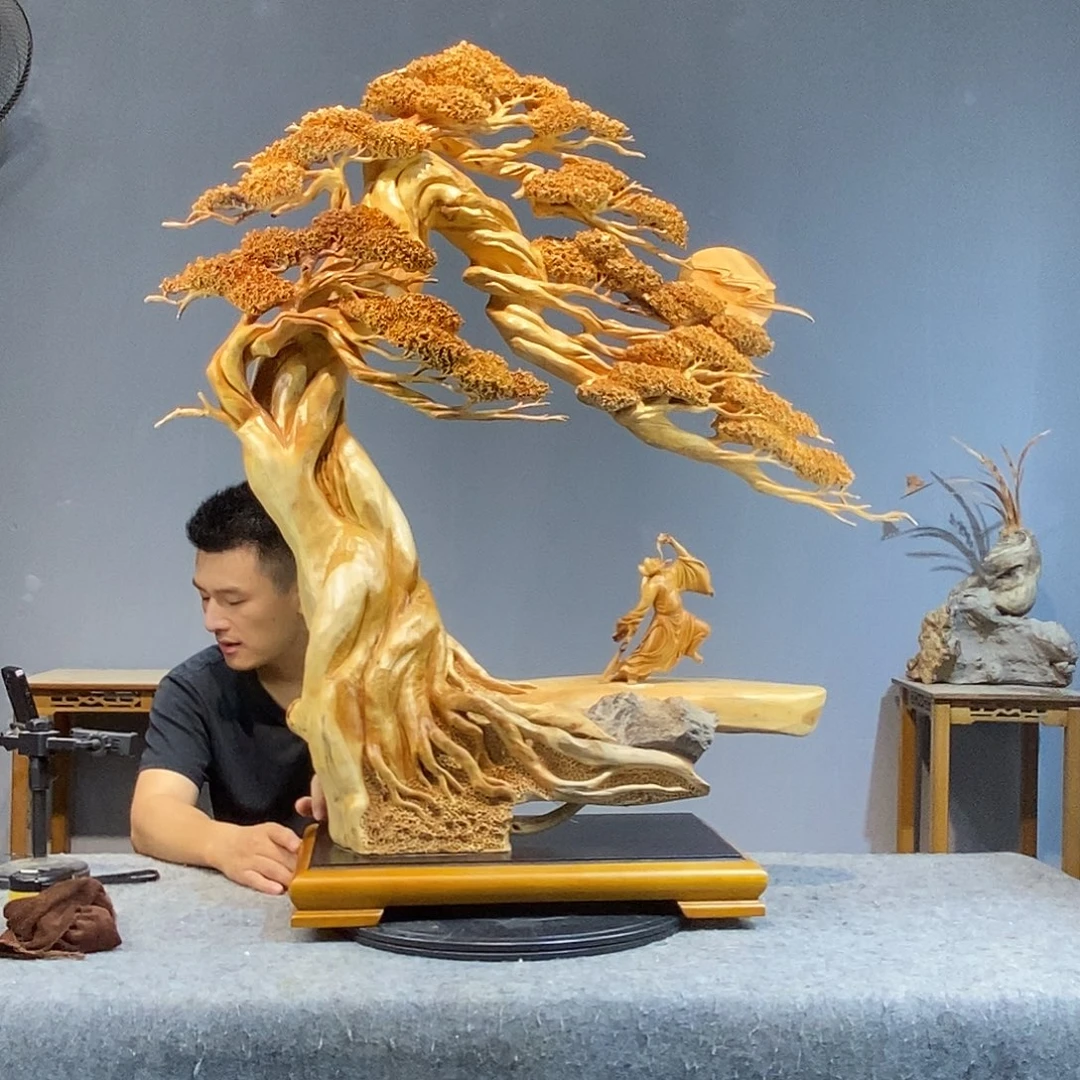 火***果柏木木雕工艺品摆件