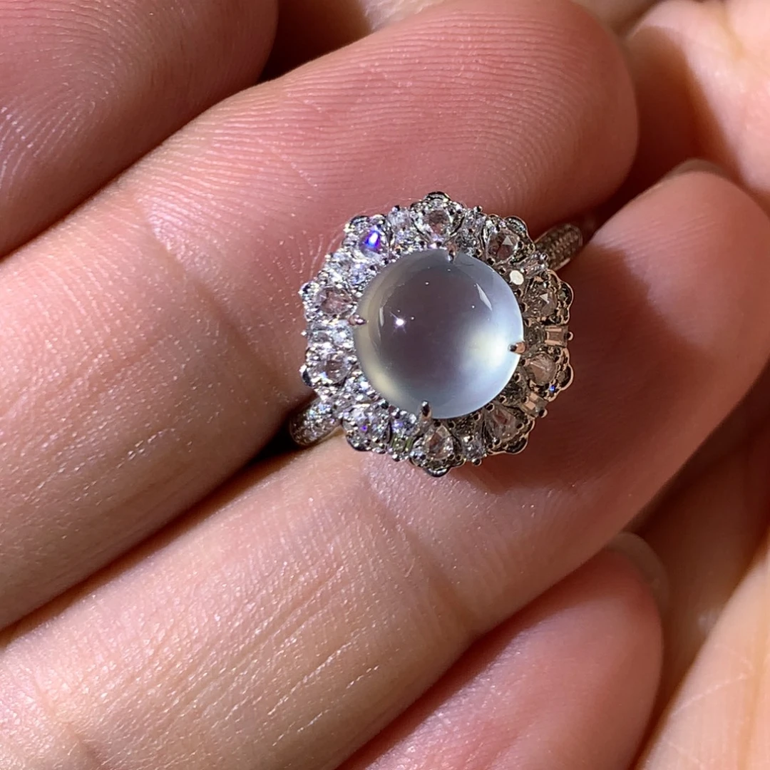 翡翠18K金镶嵌戒指翡翠