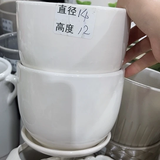 多肉绿植陶瓷花盆9.9包邮，有孔