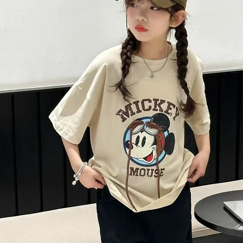 503165 韩版夏款男童女童休闲舒适日常洋气百搭拼色圆领短袖