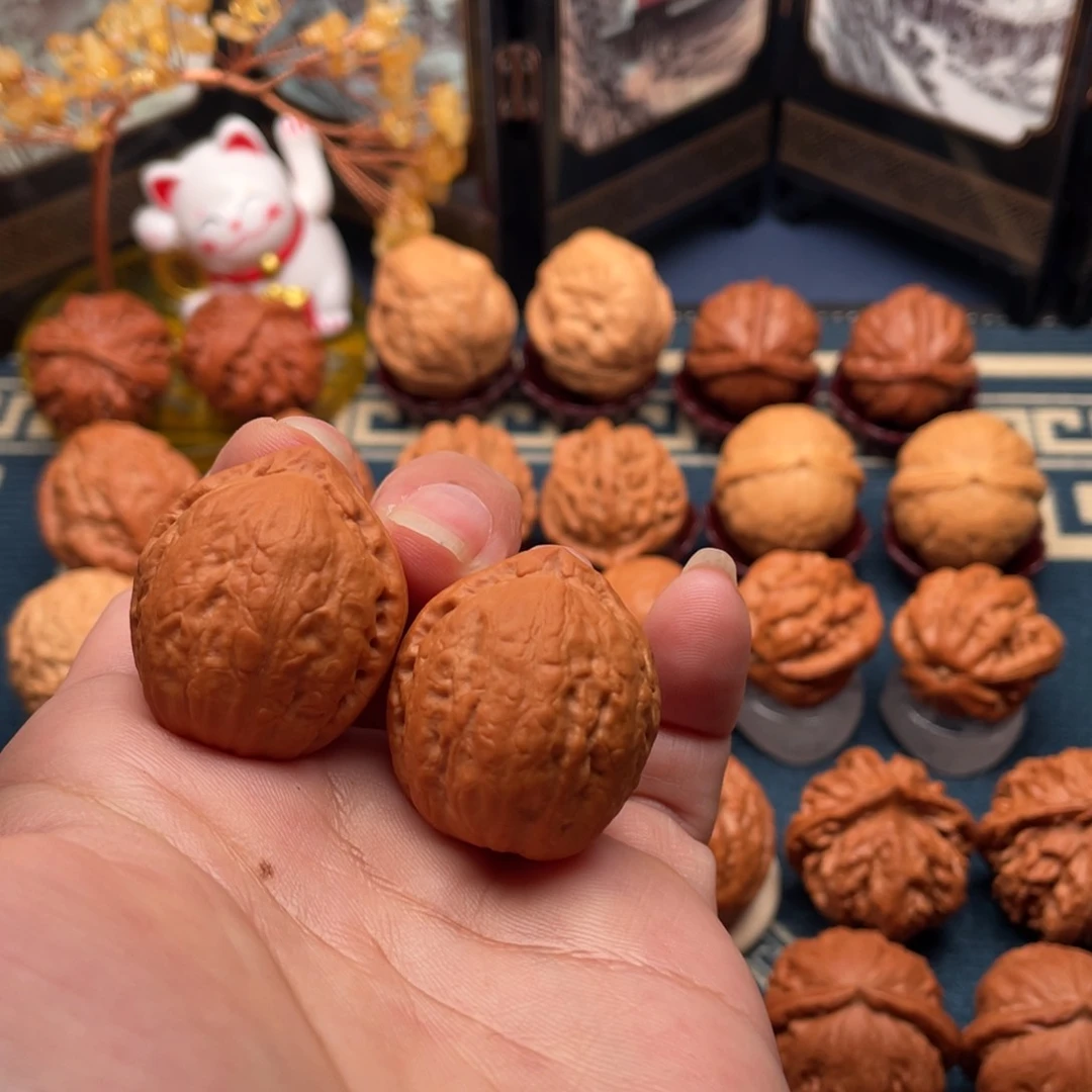 把件文玩核桃红帽