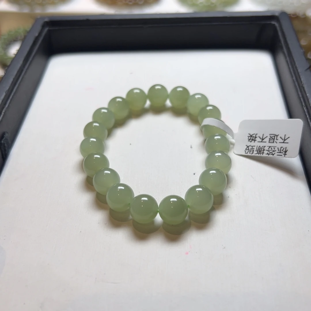 和田玉手串未镶嵌葡萄肉卡10