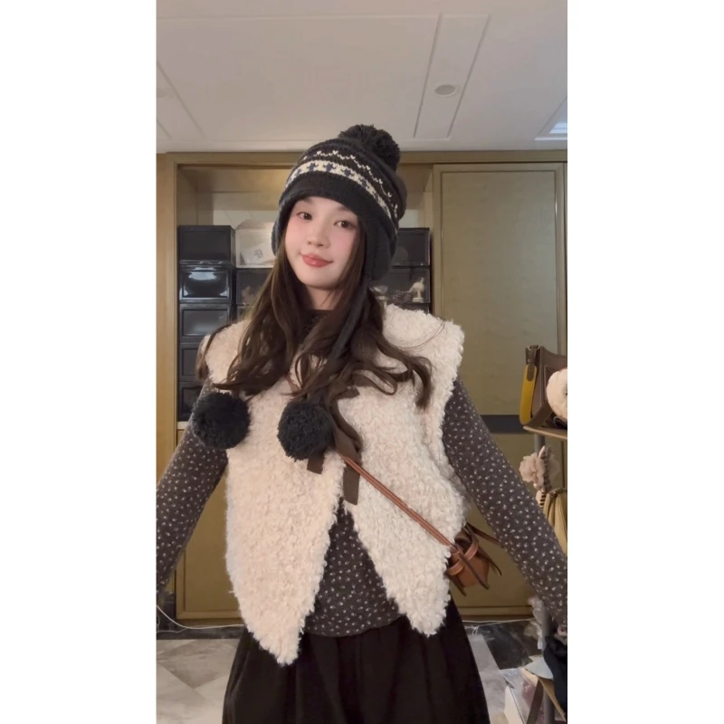 【绑带马甲】韩系宽松百搭绑带秋冬加厚绒绒马甲