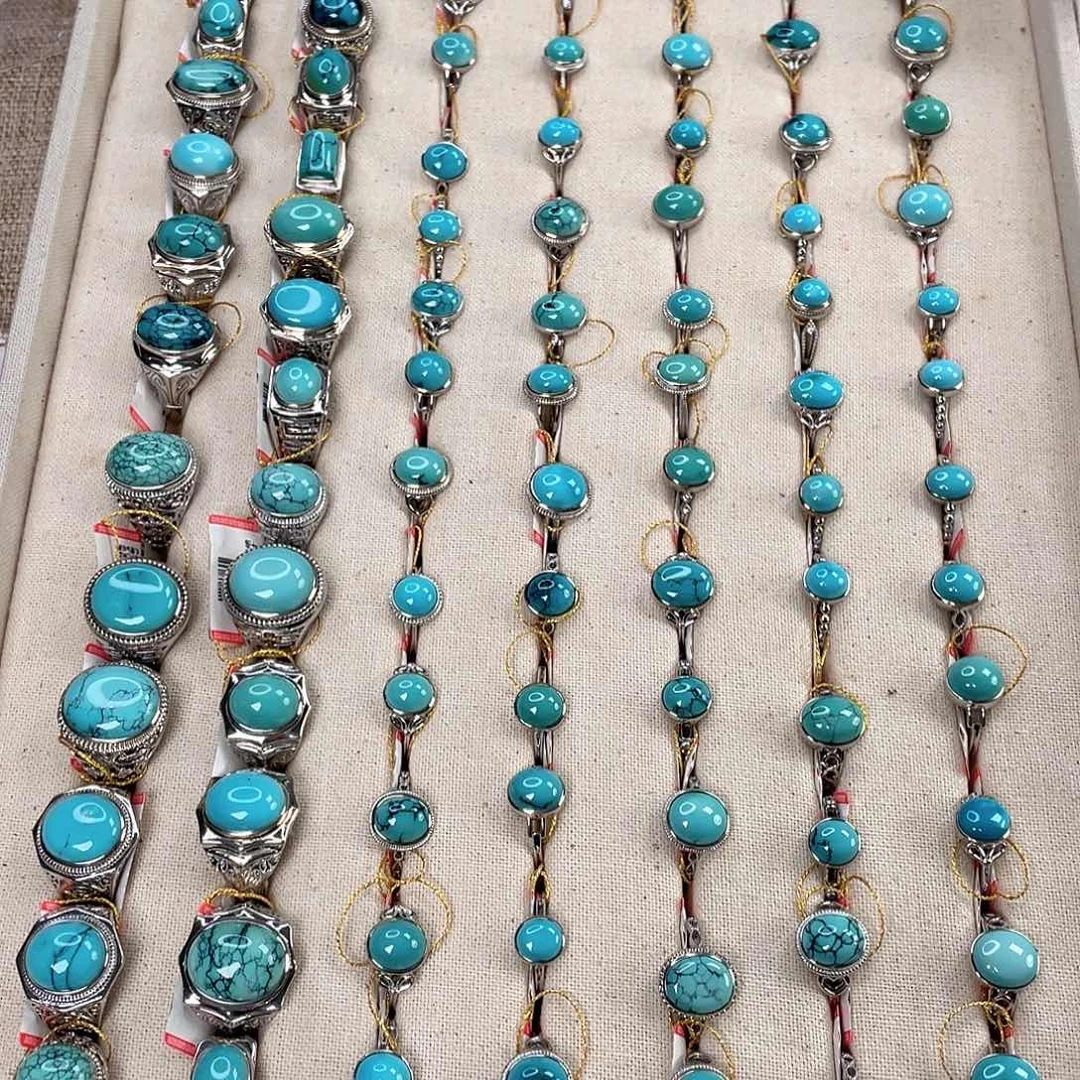 绿松石银S925镶嵌挂件