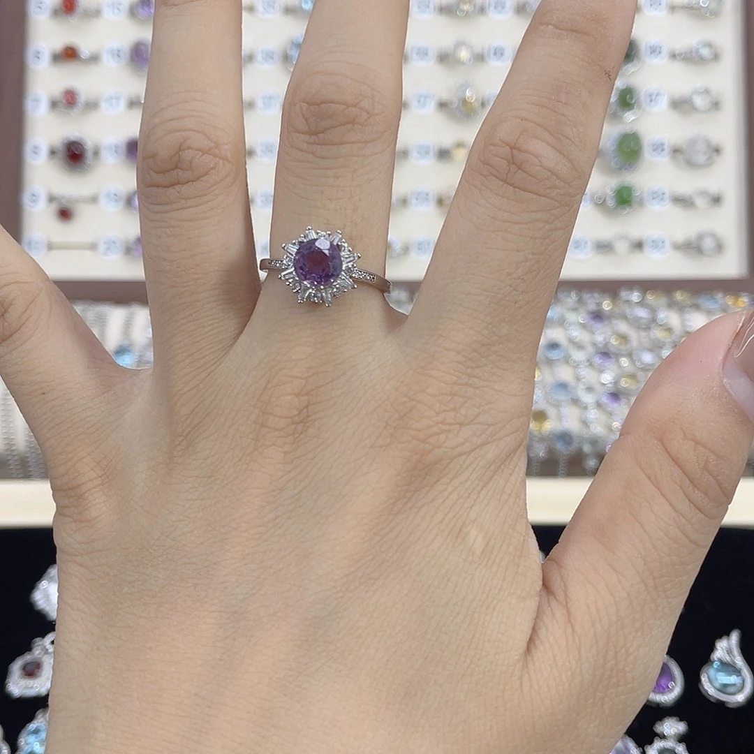 银S925镶嵌戒指紫晶