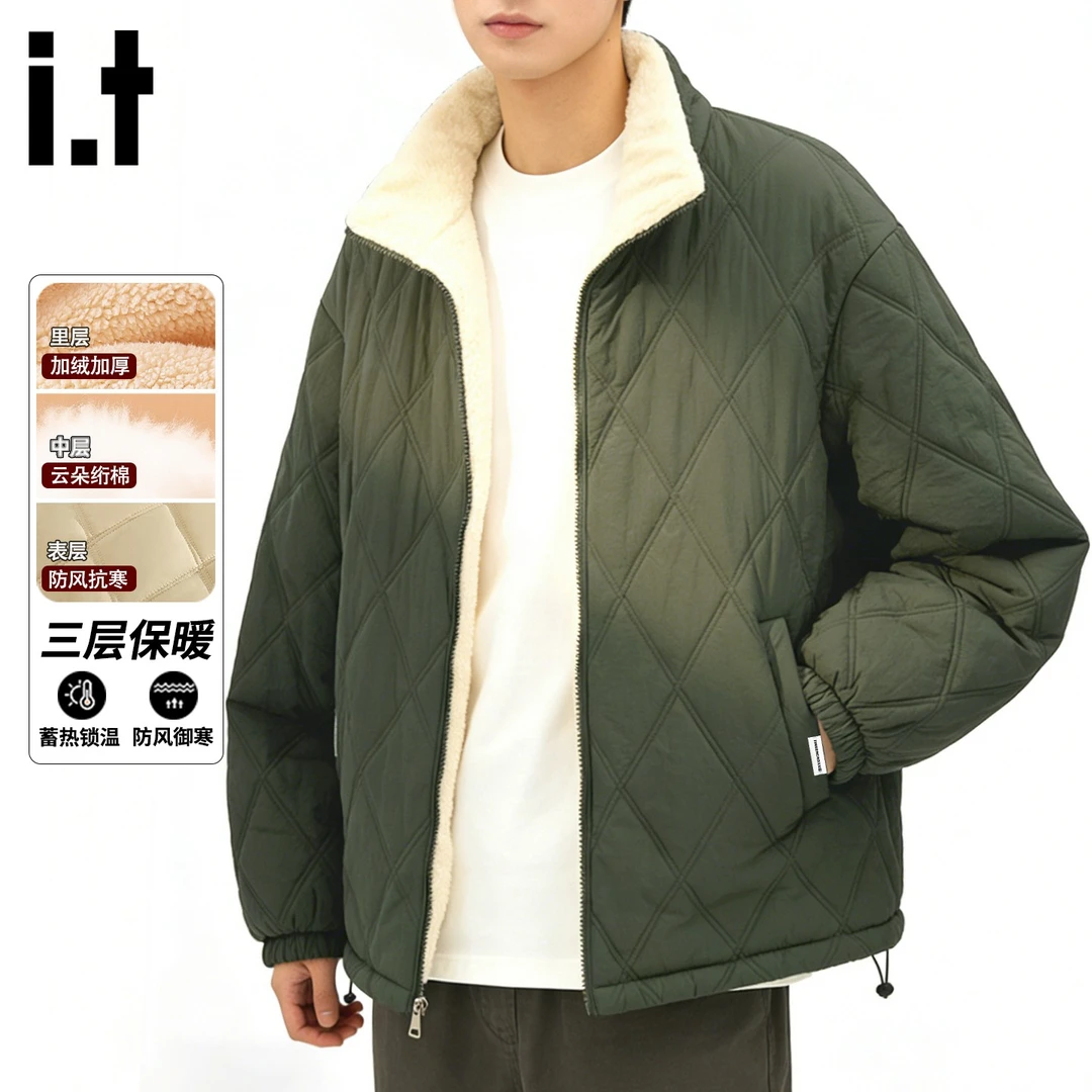 it FINGERCROXX保暖棉衣男冬季新款立领防寒外套情侣款潮流厚棉服