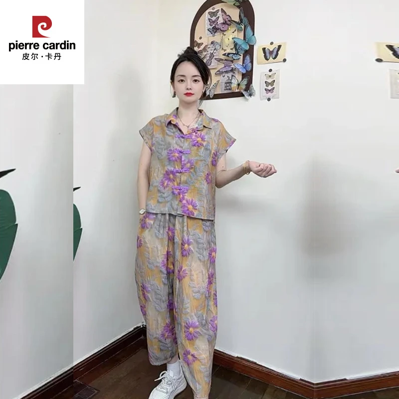 新款时尚新中式夏季宽松翻领短袖衬衫女民族风覆古盘扣时尚气质显