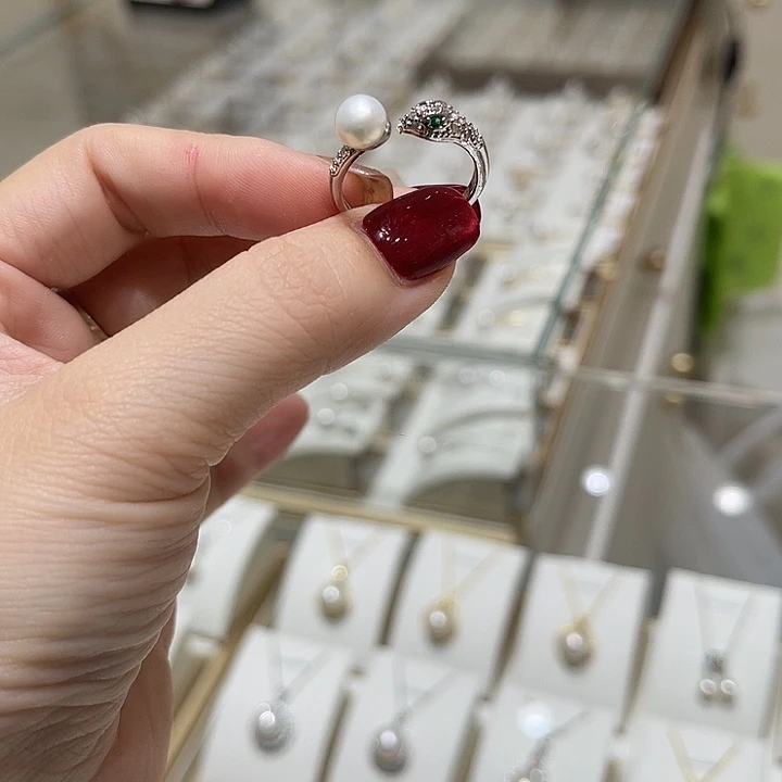 淡水珍珠合金戒指