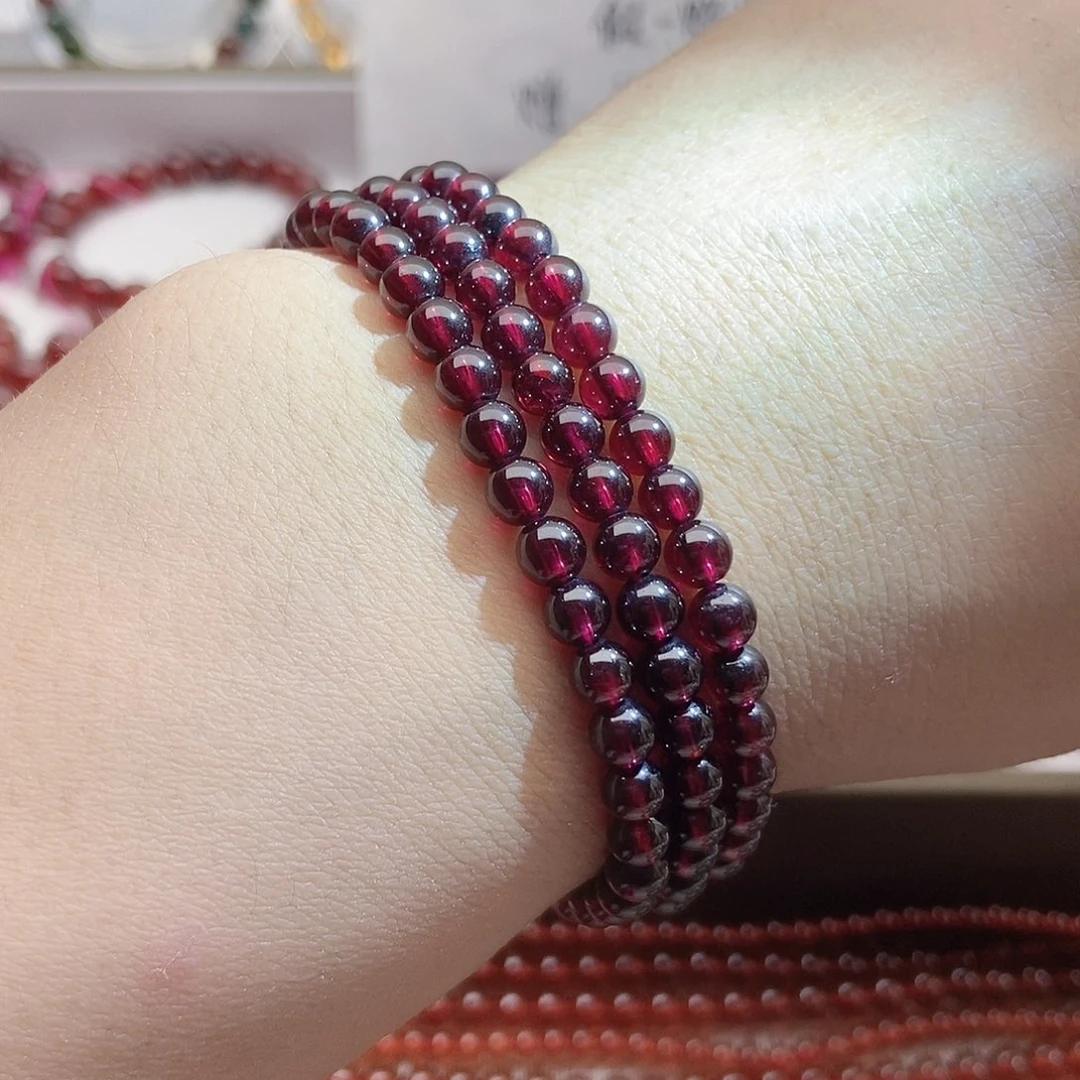 未镶嵌手链石榴石5.0