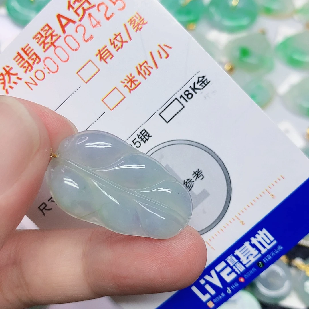 翡翠未镶嵌颈饰叶子