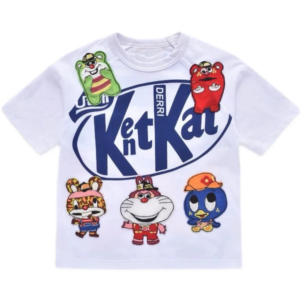 4057【三色萌宠】时尚休闲印花半袖儿童短袖