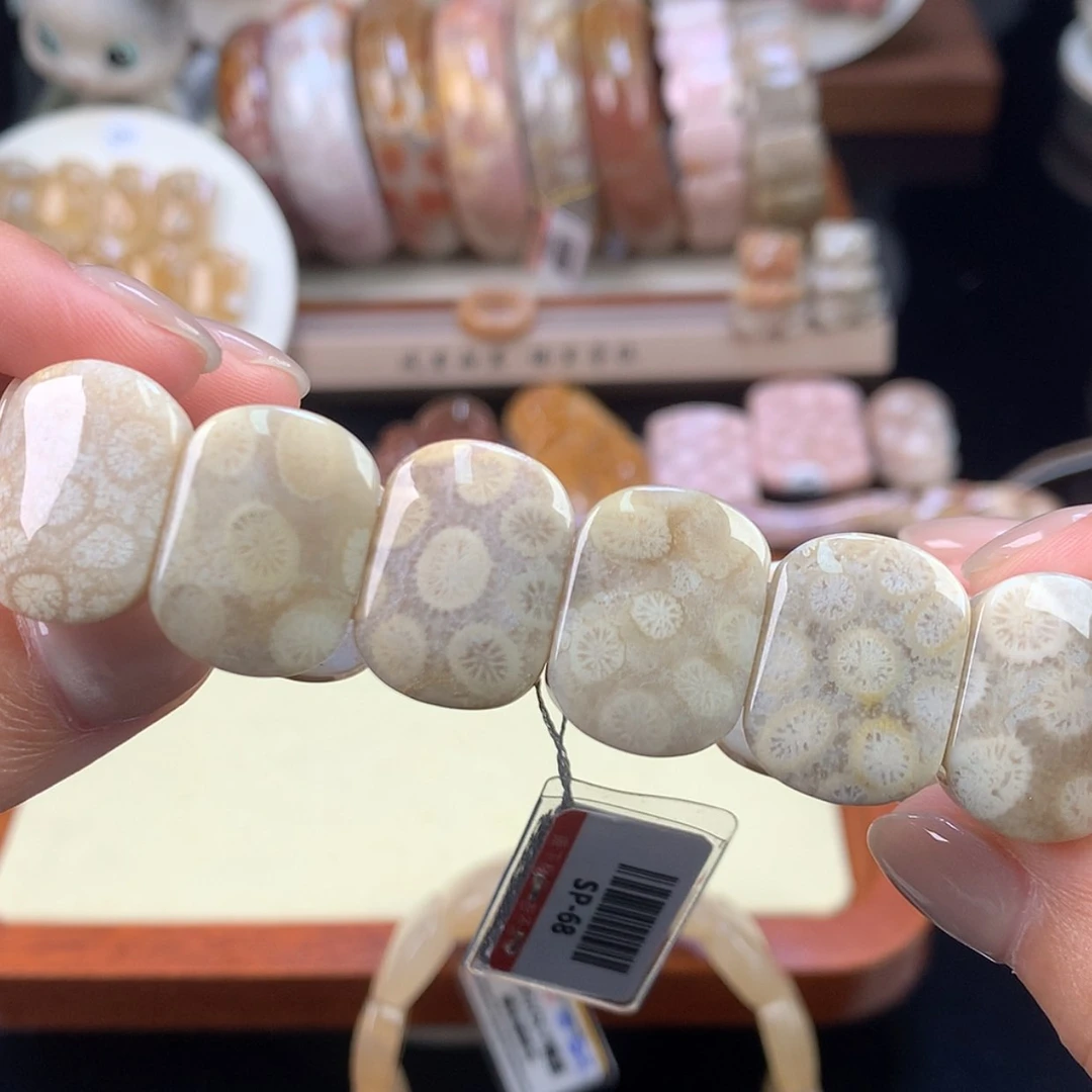 【闪购商品】硅化珊瑚（珊瑚玉）未镶嵌颈饰满花手牌1号