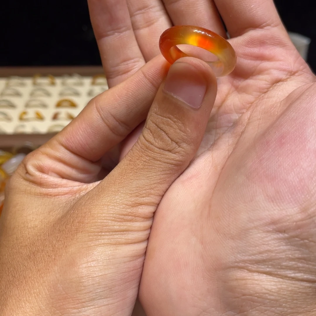 玛瑙/玉髓未镶嵌戒指13号港17 默认瑕疵