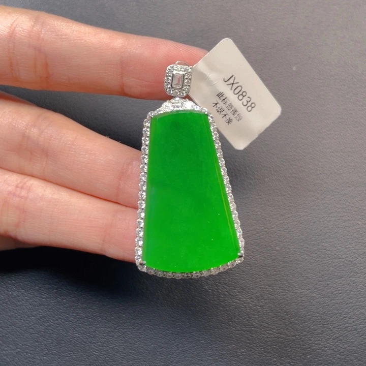 翡翠银S925镶嵌吊坠(不含链)