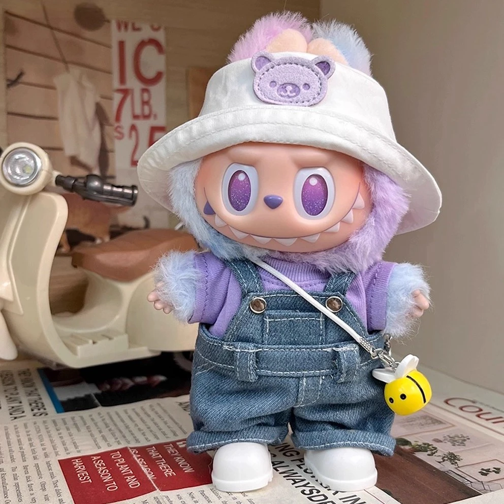 17CM前方高能1/3代拉布布娃衣幸运labubu3.0衣服搪胶拉布布衣服