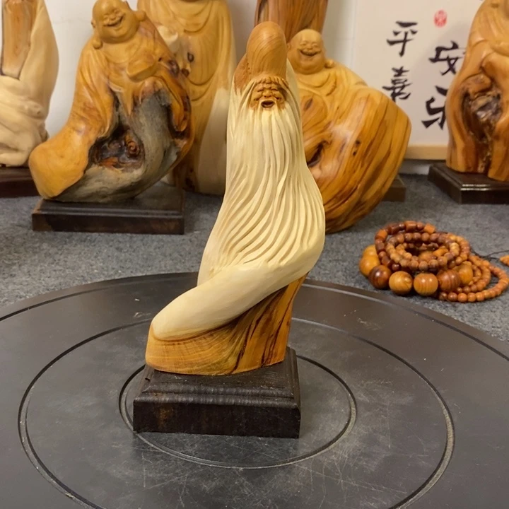 柏木（崖柏）崖柏寿星公摆件根雕工艺品