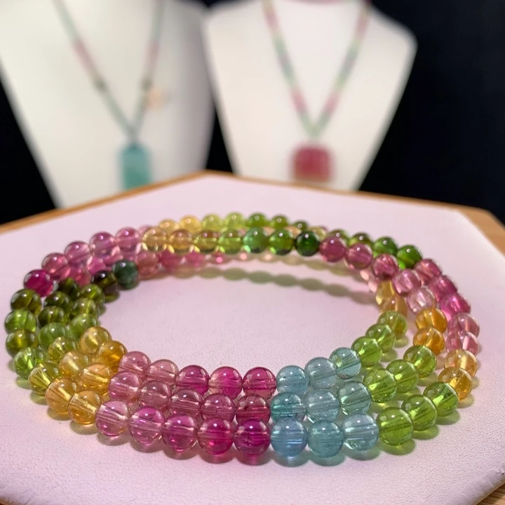 双色碧玺手链未镶嵌