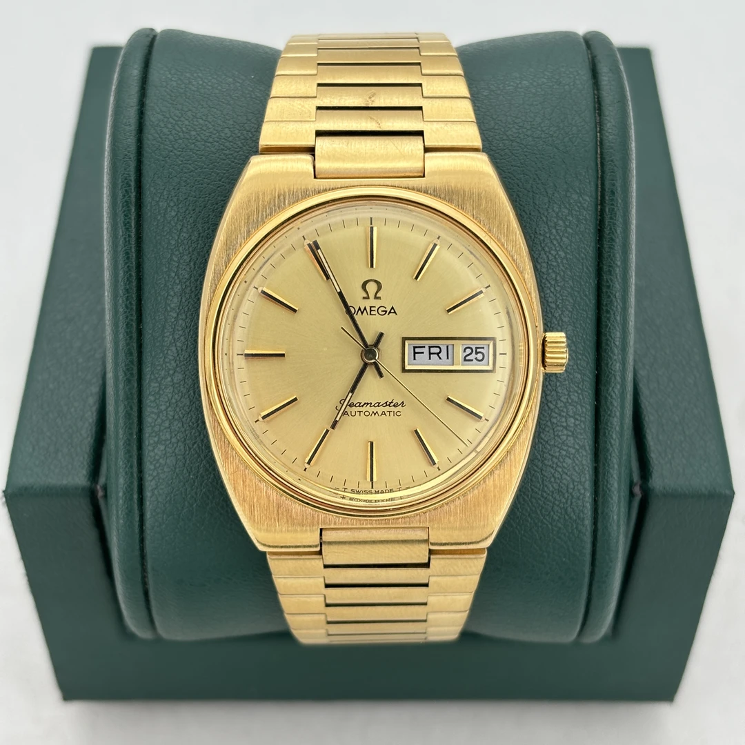 95新 Omega/欧米茄 表径35 中古海马复古老钱金色经典名表 M1578