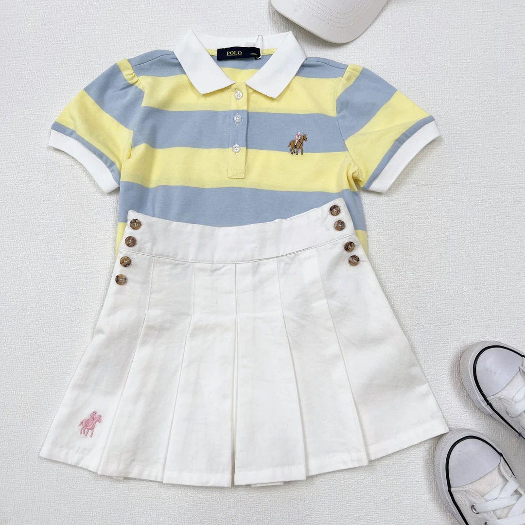 夏季中大童宝宝休闲百搭翻领条纹POLO衫短袖=时尚微弹套头半袖