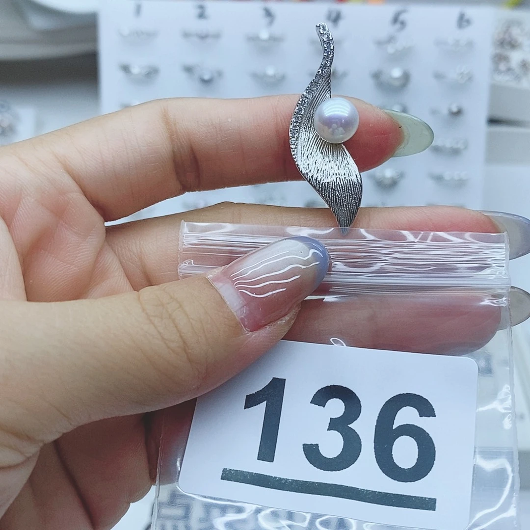 玥***链银S925镶嵌淡水珍珠珠宝奇石136